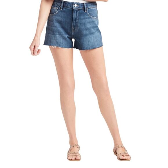 GOOD AMERICAN Cut Off Flat Tummy Tech Raw Hem Shorts - Picture 1 of 11